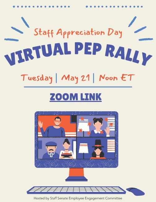 Poster for a Appreciation Day Virtual Pep Rally